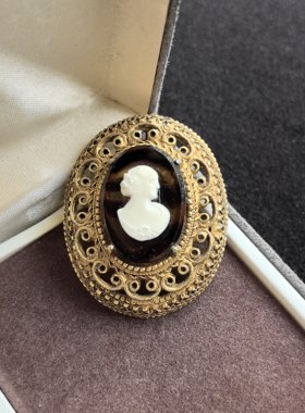 中古Florenza复古宫廷风胸针女高级感轻奢小众设计感胸花别针配饰