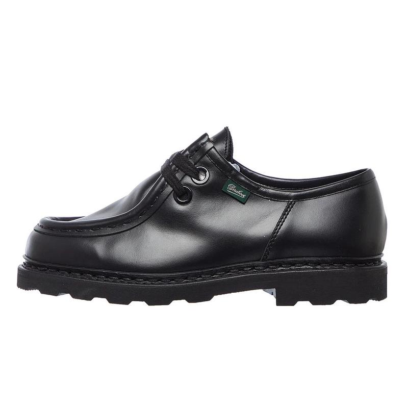 代购PARABOOT男士乐福鞋透气耐磨轻便可换底黑色圆头系带平跟