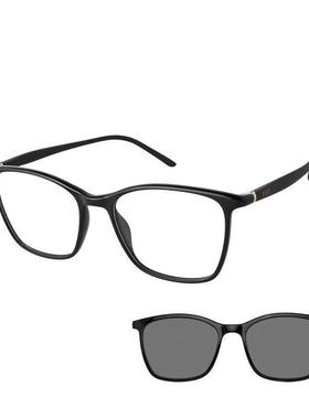 代购ELLE男女眼镜框方形全框黑色醋酸纤维日常佩戴办公眼镜架