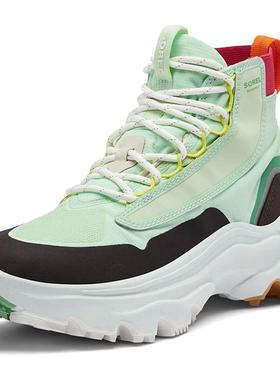 代购SOREL女士雪地靴防水轻便透气缓震高帮系带橡胶鞋底户外徒步