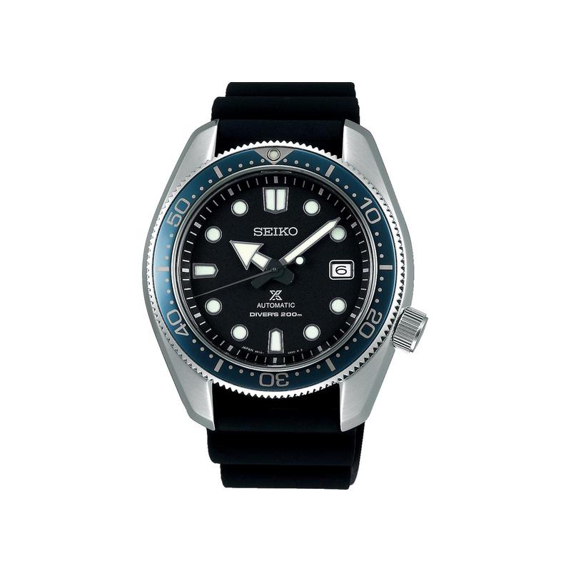 Seiko/精工运动休闲系列自动机械防水黑盘橡胶表带男士日韩商务潜