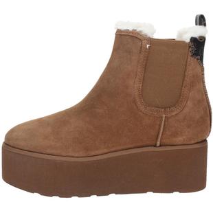 代购 GUESS女士切尔西靴保暖防滑轻便舒适圆头平跟系带毛绒内里