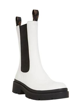 代购GUESS女士切尔西靴透气轻便软底防滑白色黑色侧边厚底平跟