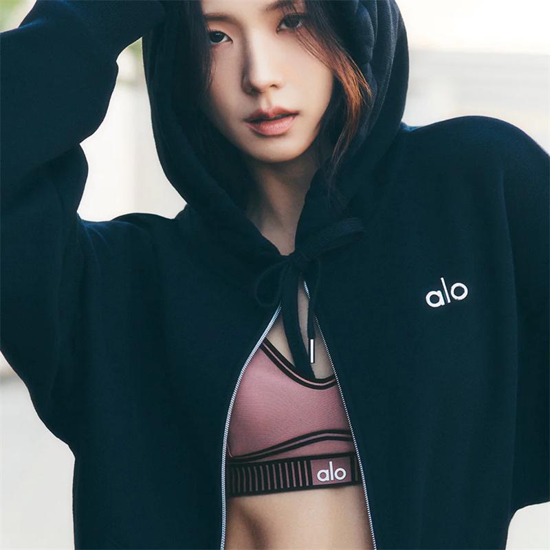 美国代购Alo Yoga Jisoo金智秀同款Accolade全拉链连帽衫男女卫衣