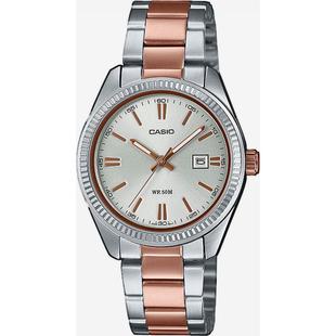 代购 卡西欧女士腕表日期夜光计时防水金属钢带双色商务休闲手表