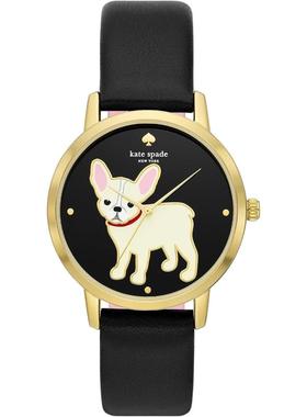 代购kate spade女士腕表计时夜光三针防尘金属皮带防水黑色日常