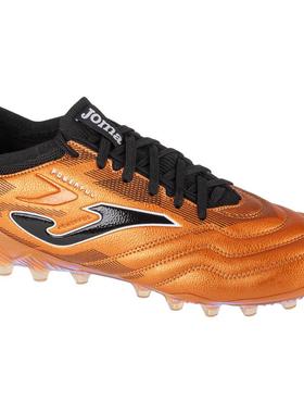代购JOMA男士足球鞋抓地力强轻便耐磨透气合成革橙色黑色鞋带