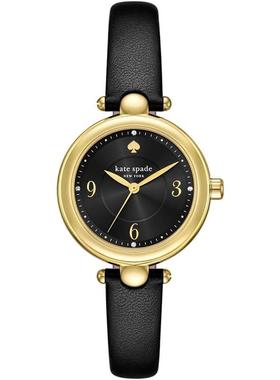 代购kate spade女士腕表防水夜光计时指针金属皮带黑色圆形商务