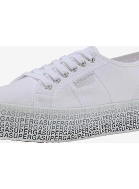 代购Superga女士帆布鞋透气轻便软底舒适白色圆头系带织物