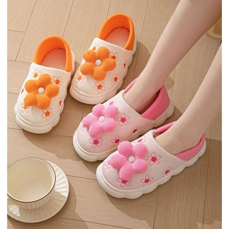 2025新款月子鞋女夏季薄款厚底包跟透气孕妇产后室内防滑棉拖鞋