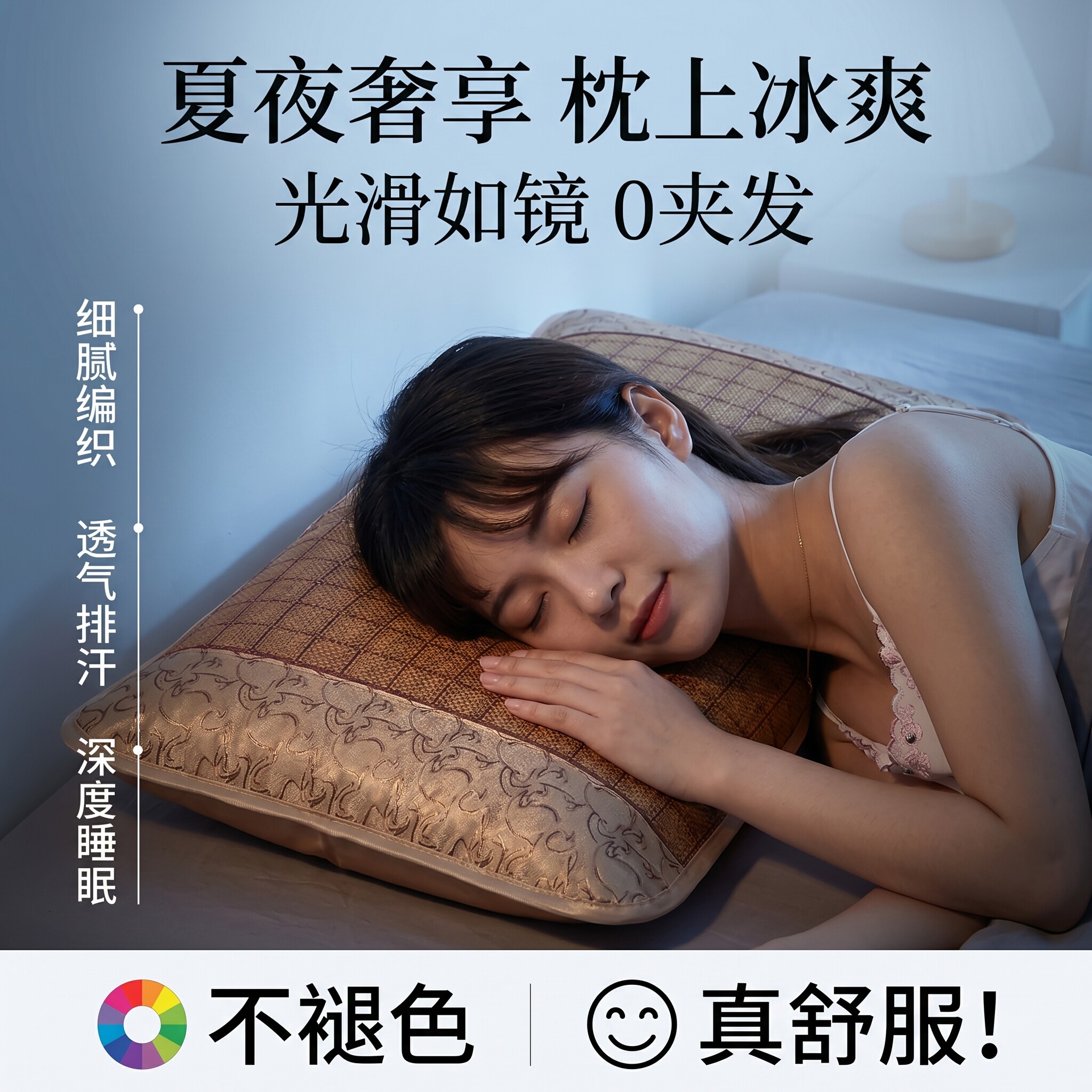 凉席枕套夏凉凉感单个凉席枕头套家用成人藤席枕芯凉藤套单凉枕套