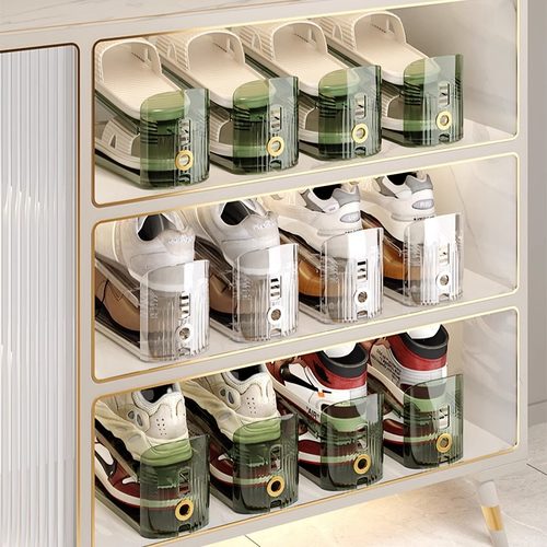 德国折叠鞋架省空间透明鞋盒鞋柜分层可调节双层隔板鞋子收纳神器