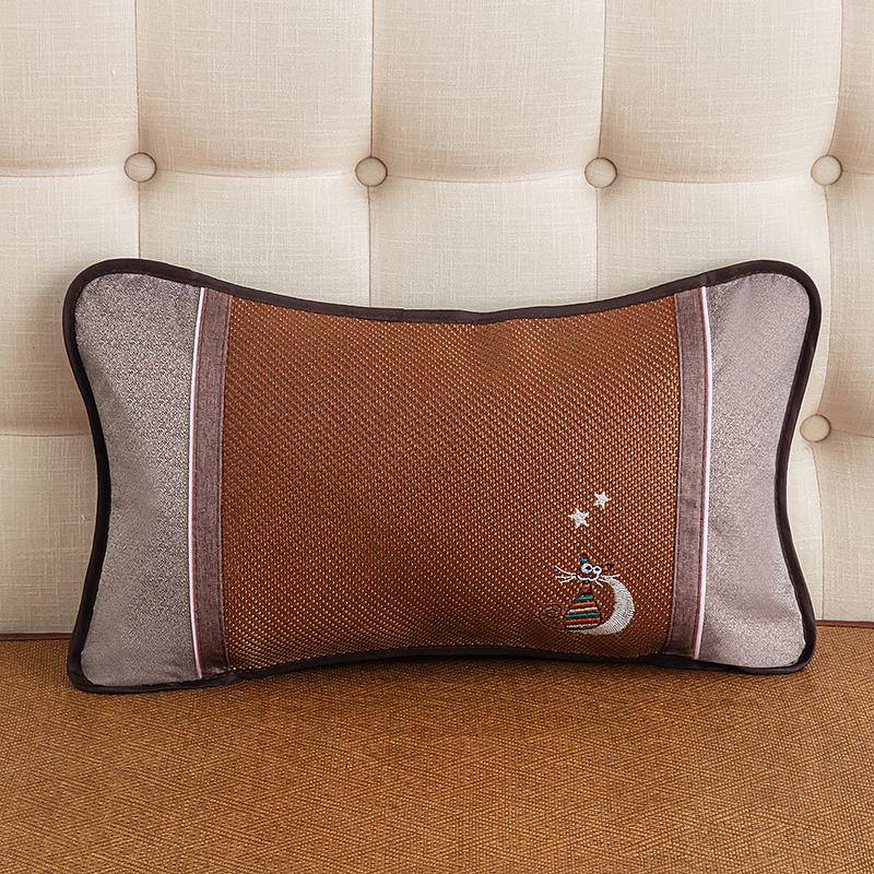 夏季凉席竹席冰丝枕套学生单双人家用藤枕头竹枕套麻将枕头一只装