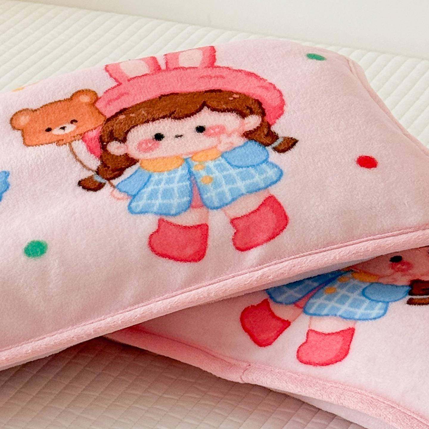 儿童牛奶绒枕套30x50加绒加厚小枕头套冬季宝宝40x60小尺寸枕芯套