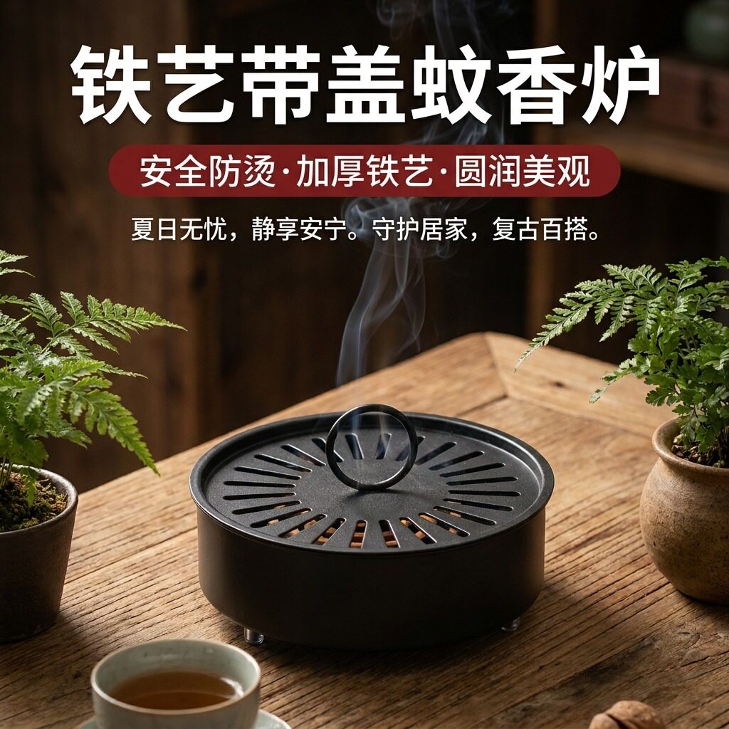 蚊香盒带盖安全家用蚊香盘防烫蚊香收纳盒接灰放蚊香架檀香蚊香炉