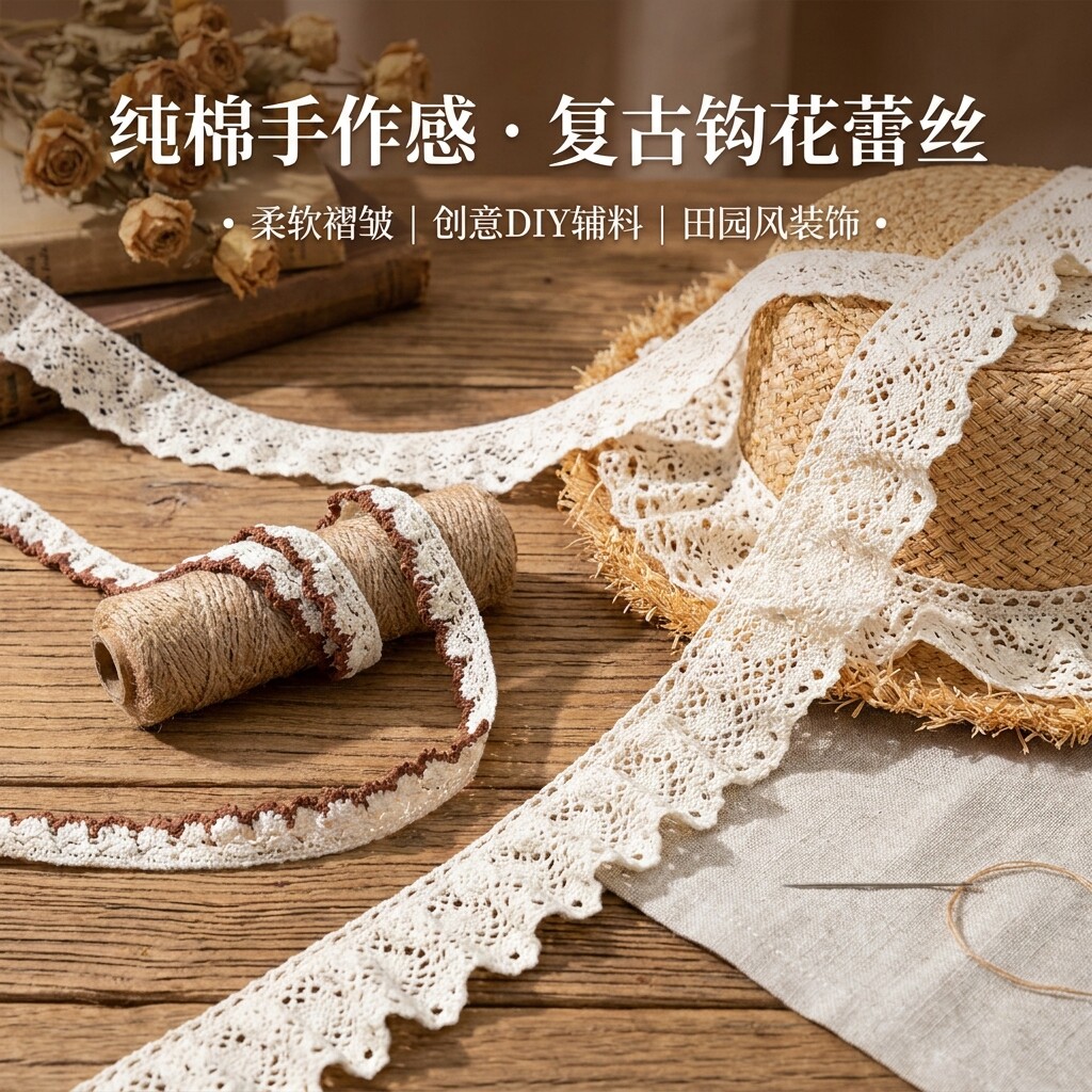 蕾丝花边辅料高档diy材料手工服装下摆领口袖口弹力棉线装饰带