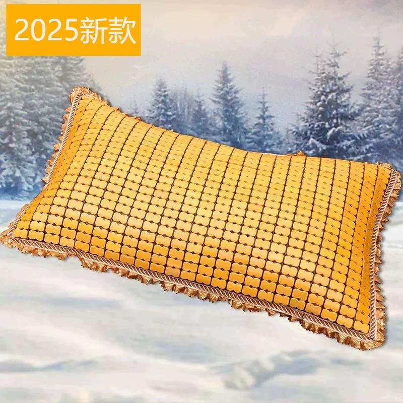 夏季麻将凉席双筋枕头枕套单双人竹席学生儿童一对含芯枕套一个装