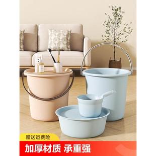 储水桶加厚塑料水桶带盖手提耐摔洗衣桶学生宿舍家用大号脸盆圆桶