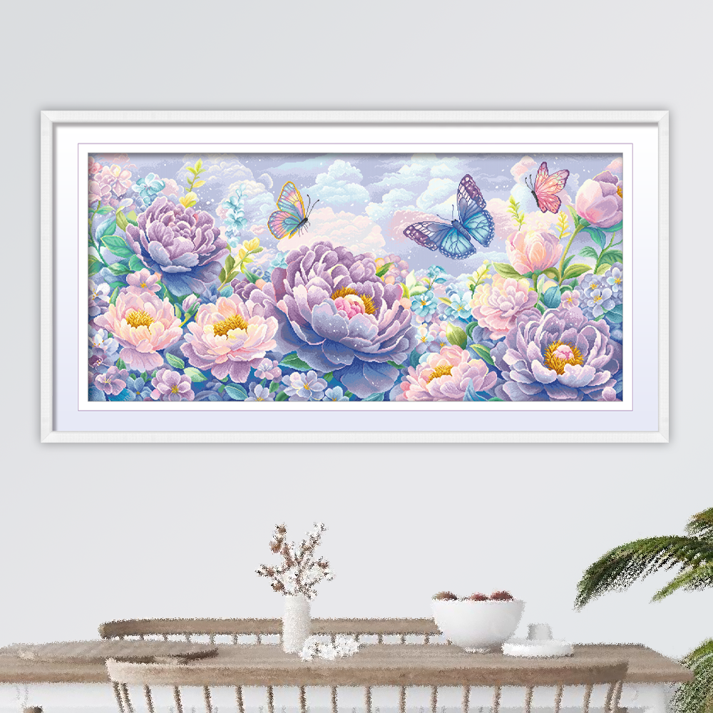 ks十字绣2025年新款牡丹花开如画客厅挂画大画手工棉线DIY 套件