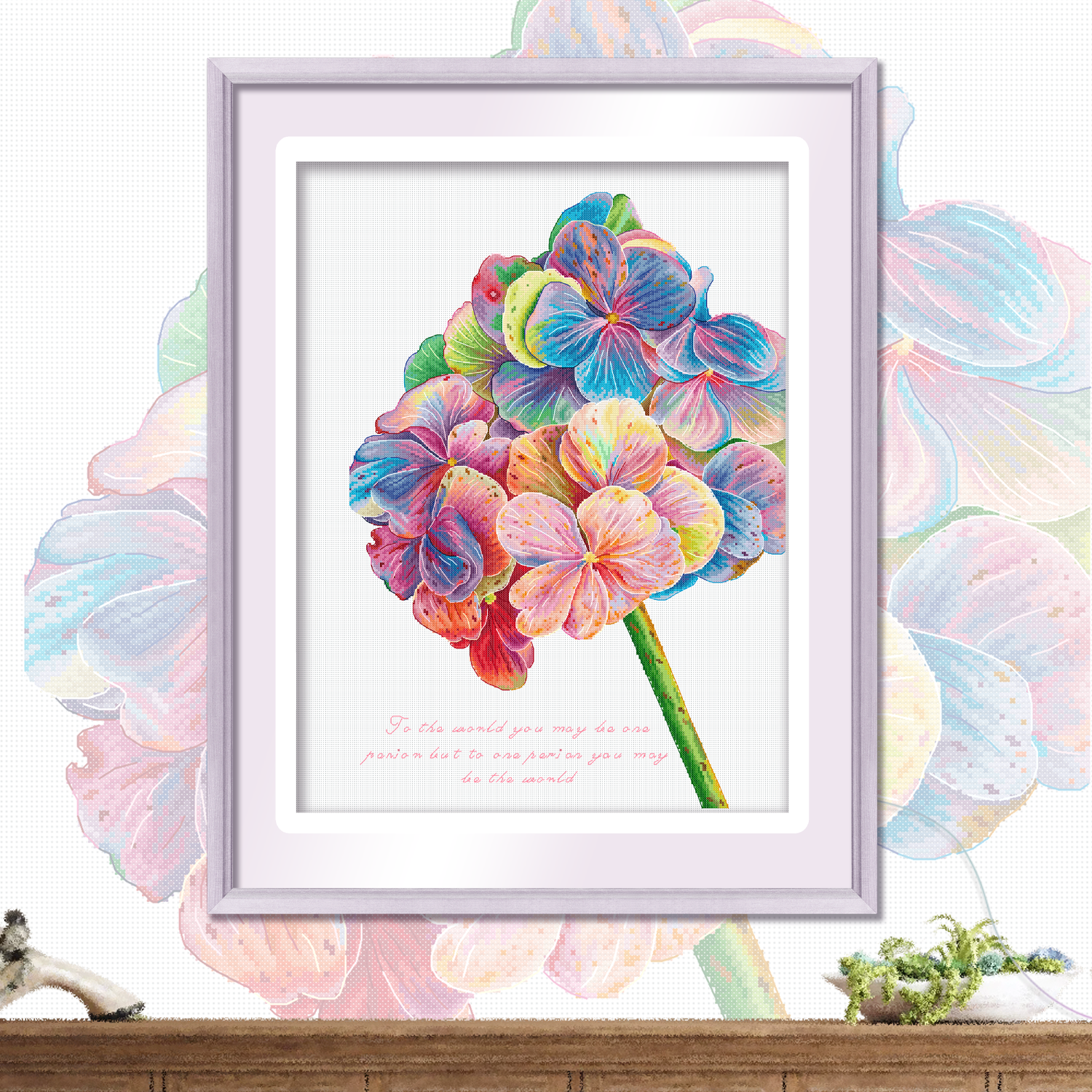 ks十字绣幸运绣球新款自己绣手工棉线套件清新印花花卉客厅卧室