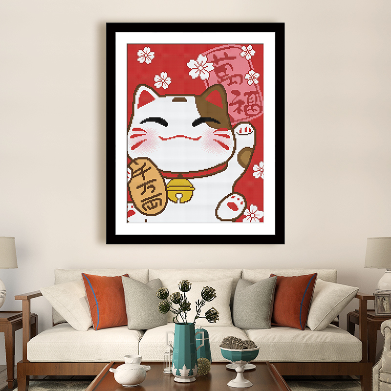 KS十字绣线绣卡通可爱猫猫