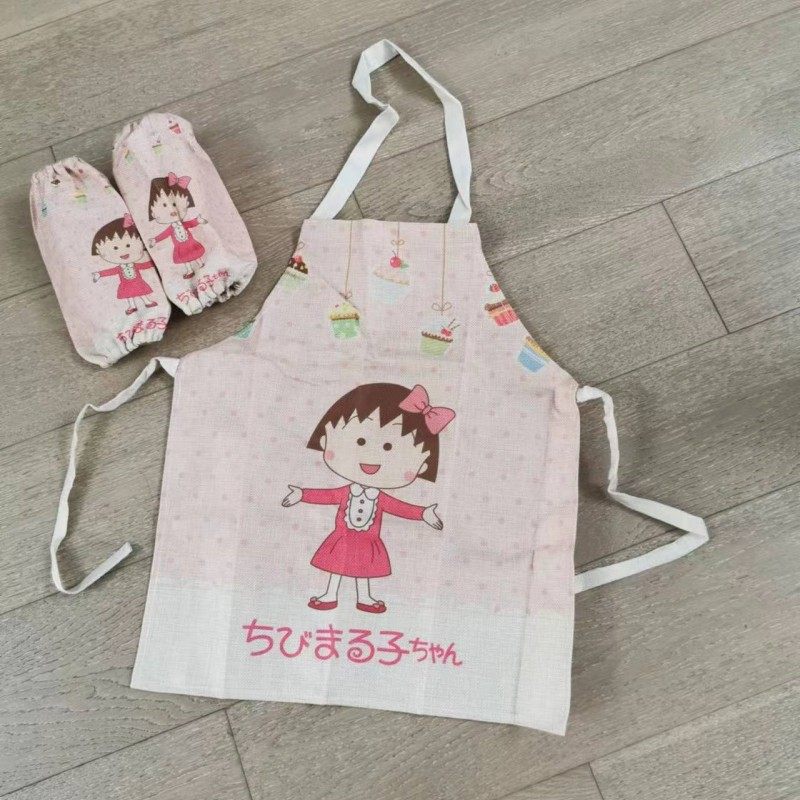 清仓卡通儿童罩衣布艺个性围兜创意动漫亲子款棉麻围裙+护袖套件,家庭/个人清洁工具,围裙,淘宝优惠券,粉丝福利购,淘宝优惠卷