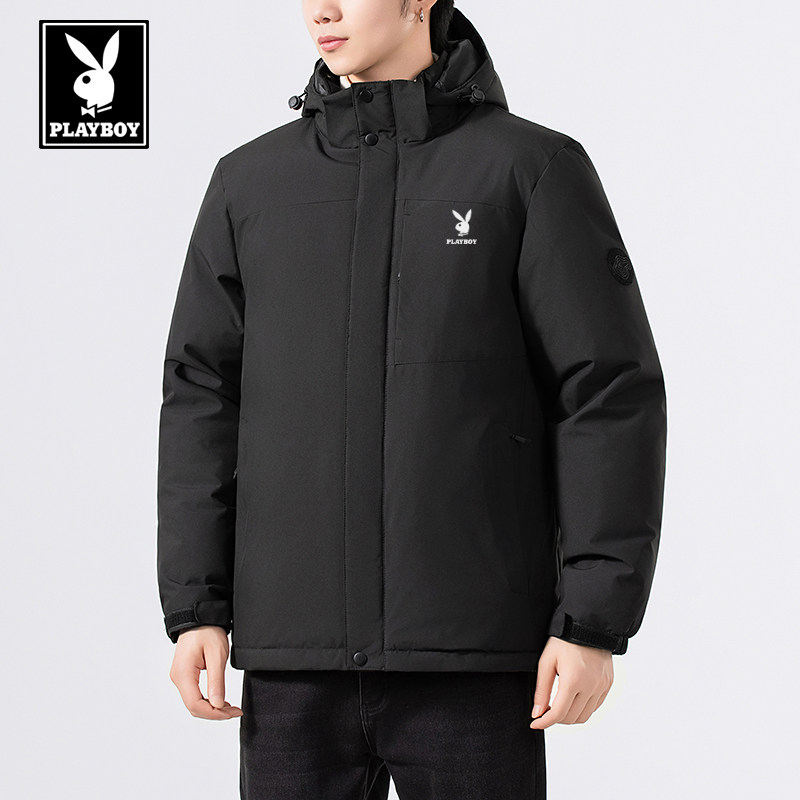 花花公子羽绒棉衣男冬季加厚保暖连帽棉袄青年宽松大码休闲外套潮,男装,棉衣,淘宝优惠券,粉丝福利购,淘宝优惠卷