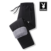 花花公子加绒棉裤 休闲束脚长裤 男冬季 加厚保暖直筒中老年宽松大码