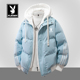 加厚保暖休闲青年外套潮 宽松大码 花花公子羽绒棉服男秋冬季 情侣款
