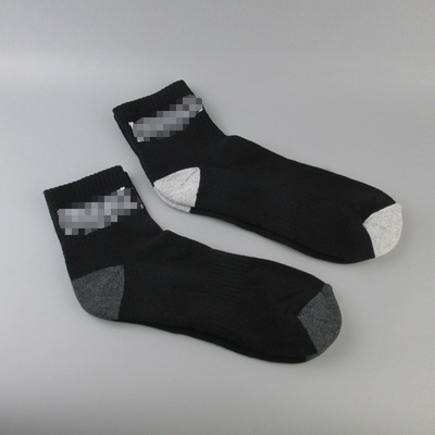 毛巾底男袜黑色纯棉中筒运动袜外贸单中腰拼色袜子秋冬保暖厚底袜