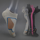 运动女袜薄款 彩色女士船袜短筒低帮袜分左右无骨缝头春夏季 休闲袜