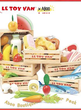 ▲ Aboo｜英国「Le Toy Van」水果蔬菜肉木制过家家玩具仿真果篮
