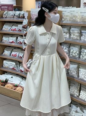 女生连衣裙夏天新款甜美日系软妹女大童初中生少女洋气学院风长裙