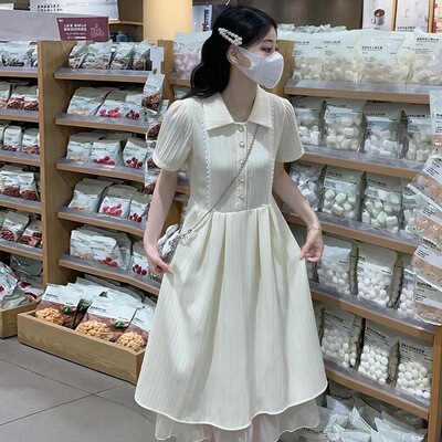 女生连衣裙夏天新款甜美日系软妹女大童初中生少女洋气学院风长裙