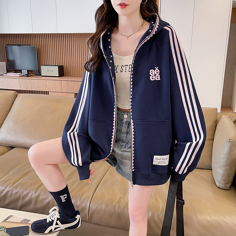 运动外套女春秋2026新款美式休闲初中高中学生少女大童开衫棒球服