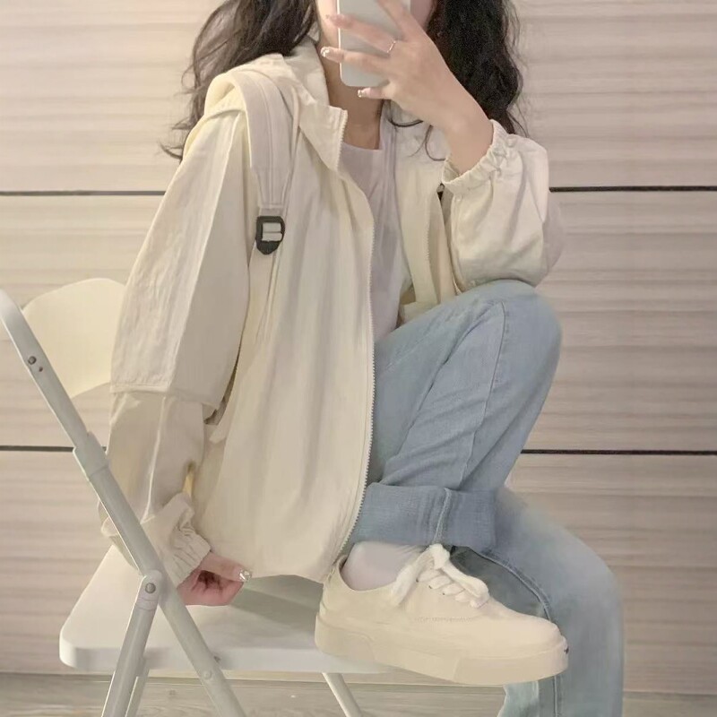 女大童夏装外套防晒服初中女生1儿童皮肤衣/防晒衣