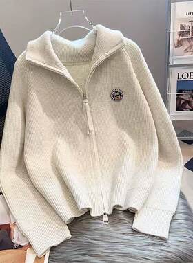12岁女大童拉链毛衣开衫13岁初高中学生15少女生慵懒风针织衫外套
