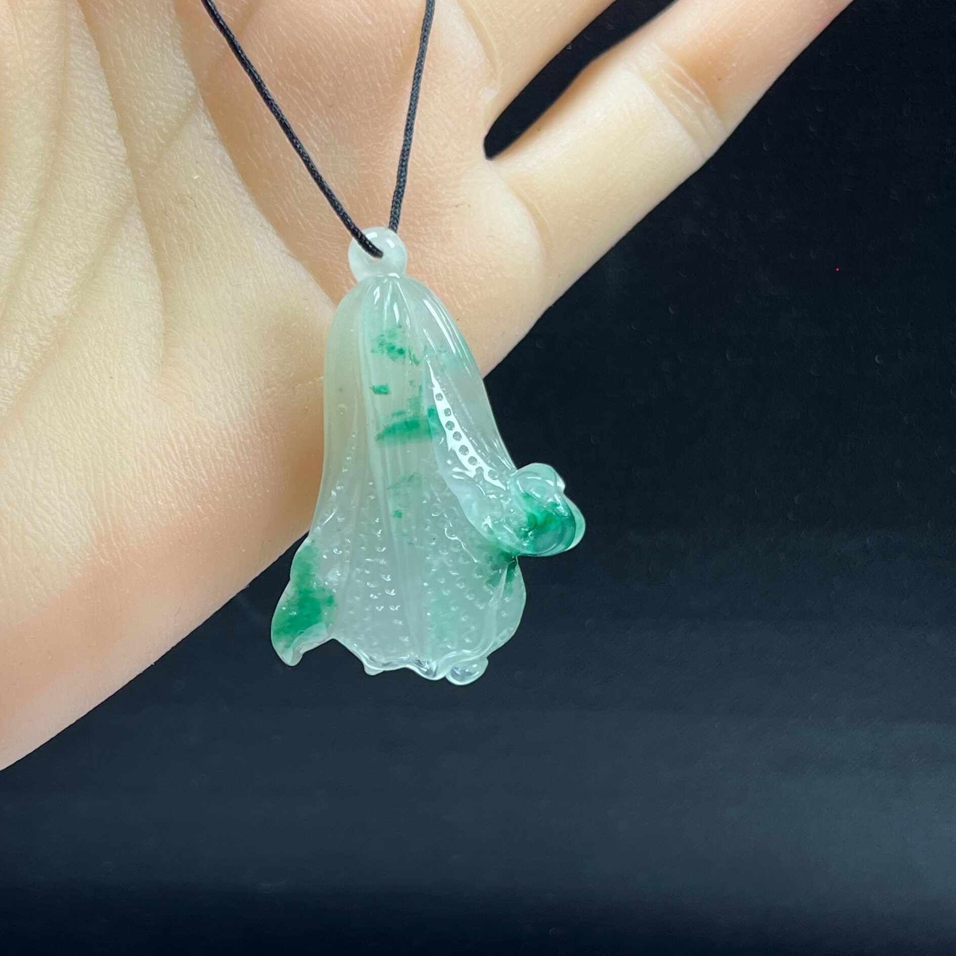 天然玉石精品珠宝高冰飘翠绿色非洲翠玉百财吊坠白菜毛衣链送礼