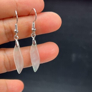 纯天然真玉耳环白冰飘翠绿色非洲翠玉玉石耳坠耳环独龙玉正品送礼