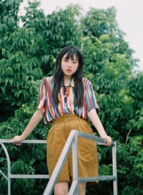 【清仓价】古着感中裤 百搭姜黄色