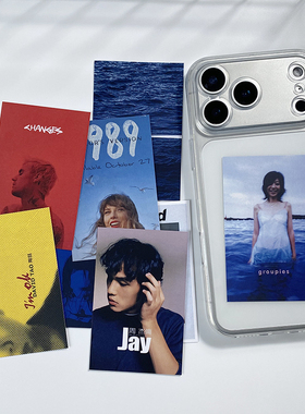 小众ins风音乐专辑封面卡片装饰可放夹手机后面适用苹果17promax手机壳iPhone16透明14软壳华为oppo小米vivo