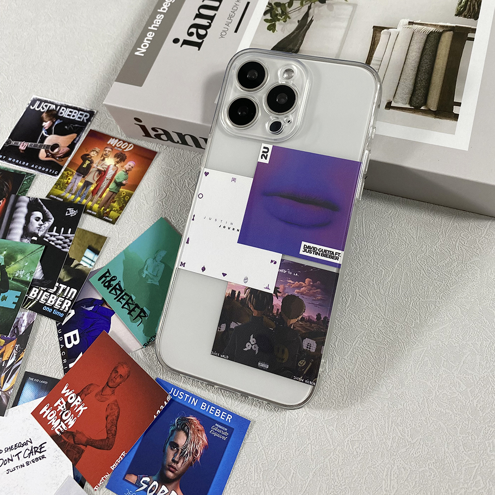 贾斯汀比伯Justin Bieber欧美专辑封面卡片装饰可放夹手机后面适用苹果16promax手机壳iPhone15透明软壳华为