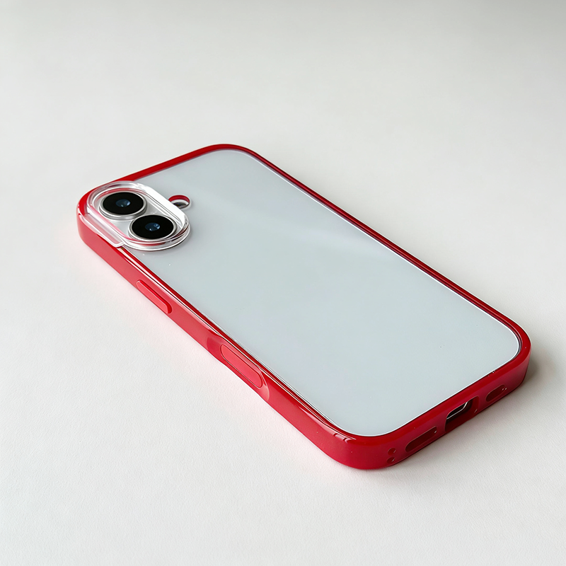 新年本命年红色边框轻薄贝贝壳适用iphone17promax手机壳透明亚克力15防摔保护套14苹果16promax可放小卡壳