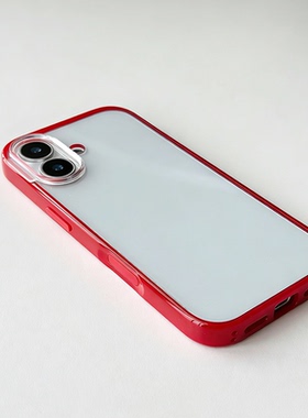 新年本命年红色边框轻薄贝贝壳适用iphone17promax手机壳透明亚克力15防摔保护套14苹果16promax可放小卡壳