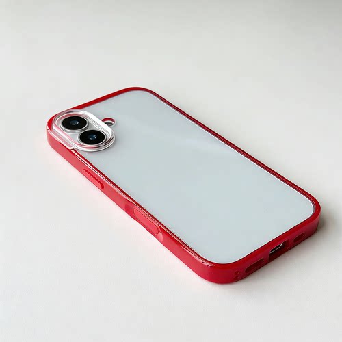 新年本命年红色边框轻薄贝贝壳适用iphone17promax手机壳透明亚克力15防摔保护套14苹果16promax可放小卡壳