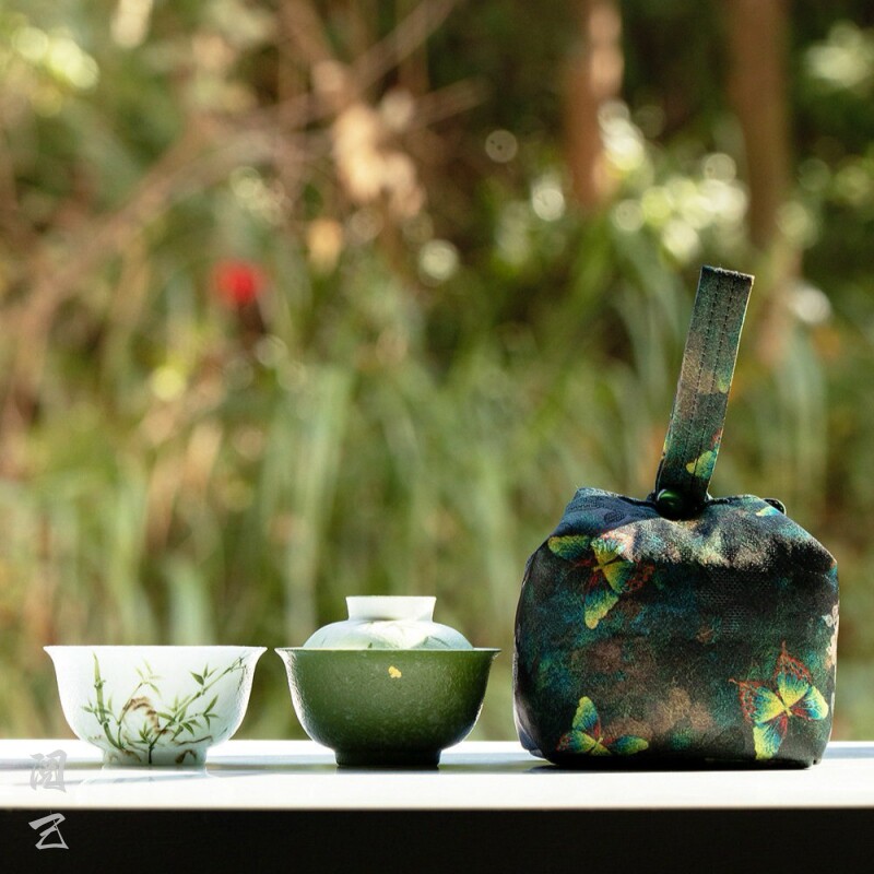 阅己器物 便携收纳旅行茶具 户外出差一人饮盖碗套装 快客杯茶具
