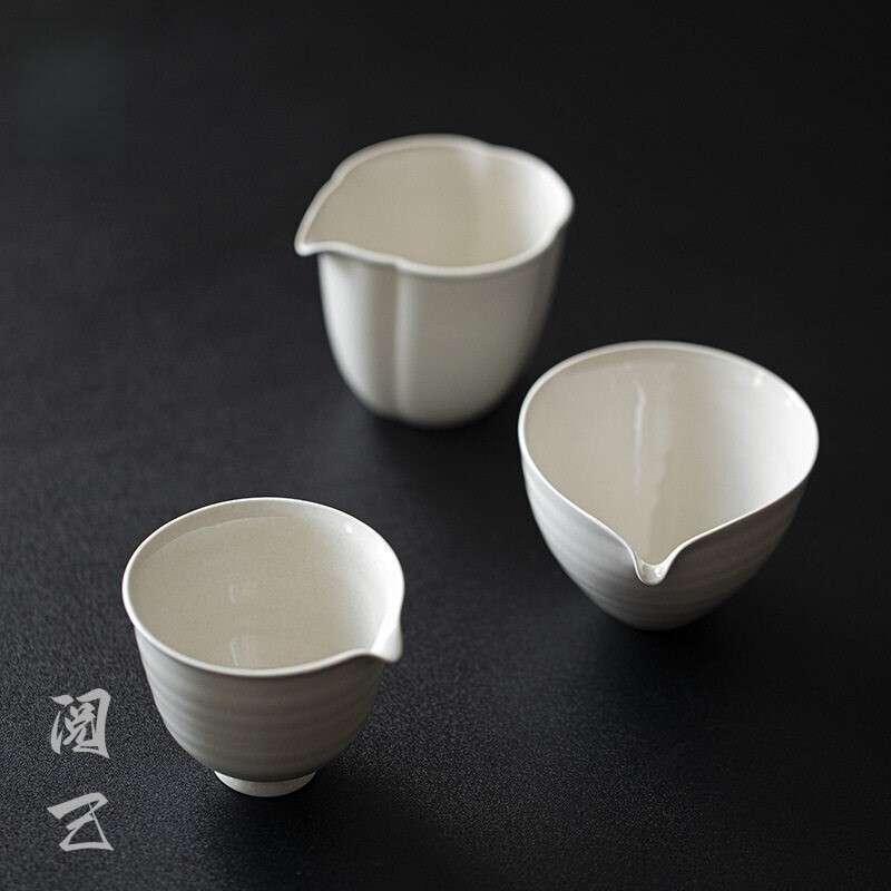 阅己器物 草木灰公道杯陶瓷分茶器中式功夫茶具茶海简约匀杯