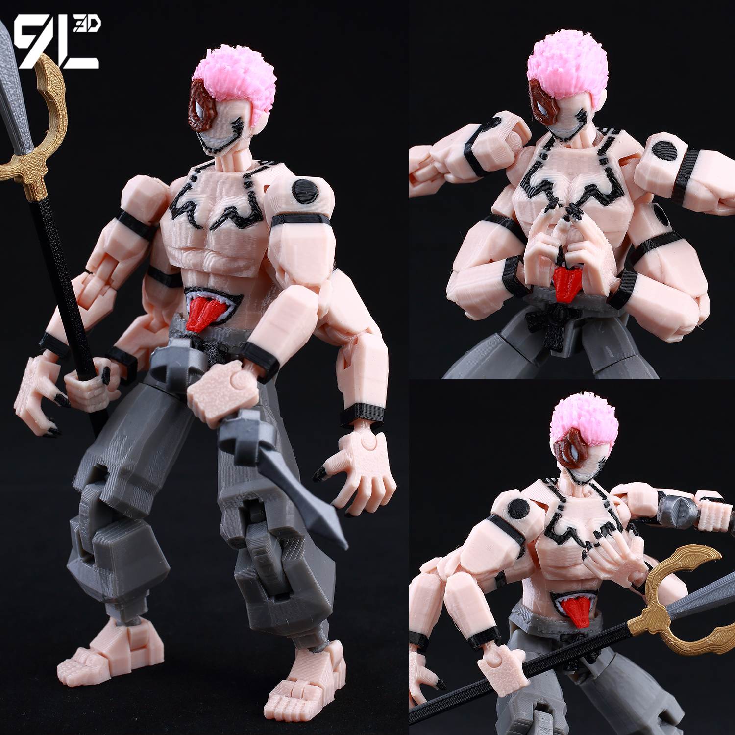 9L3D打印全身关节超可动人偶幸运13四手宿傩咒宿回战手办模型玩具