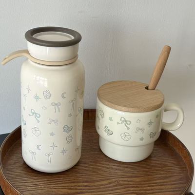 清新预警！星蝶甜饰 304 材质保温杯高颜值便携大容量学生水杯ins