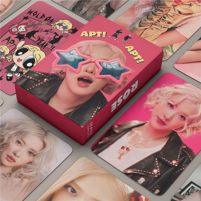 55张粉墨Rosé APT. 镭射自印双面小卡 Rose朴彩英卡片Lomo卡闪卡